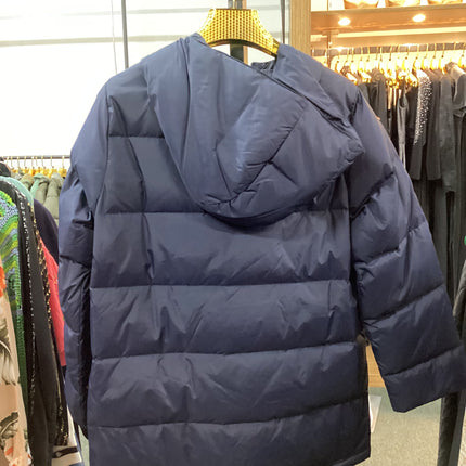 EILEEN FISHER Navy Blue Heavy Snow Coat