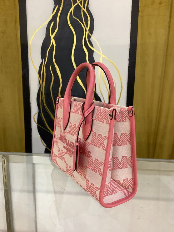 Michael Kors Pink Mirella Medium Canvas Tote Bag