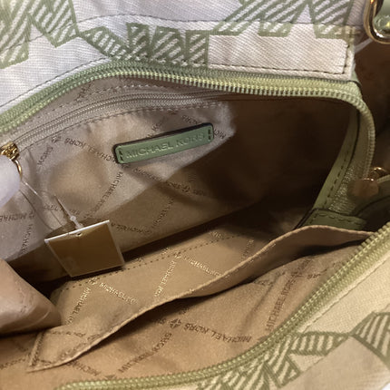 Michael Kors Green Mirella Medium Canvas Tote Bag