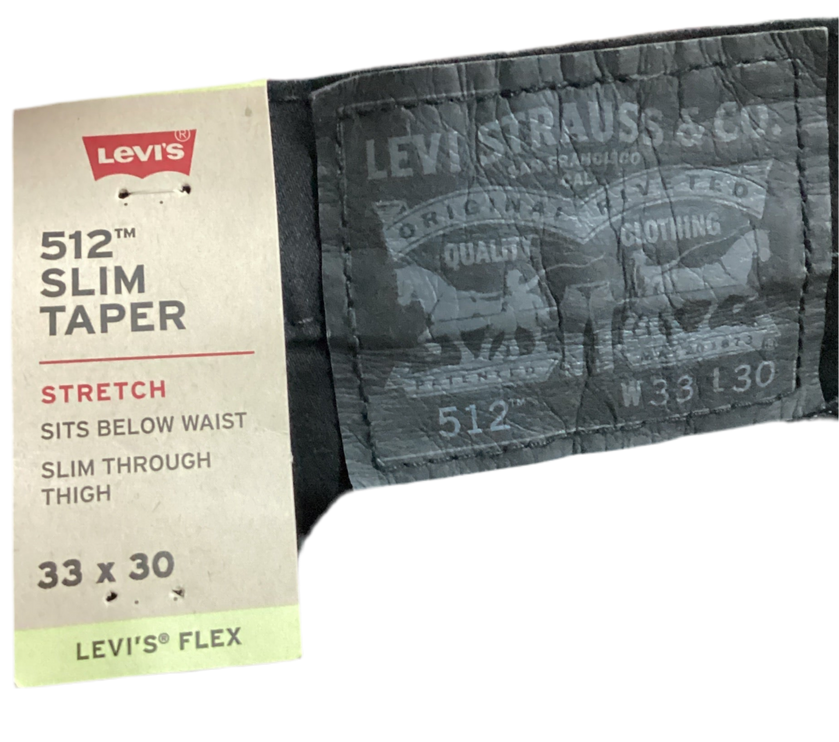 NWT men’s jeans slim black Levi’s 33x30