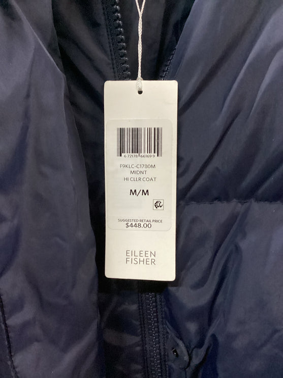 EILEEN FISHER Navy Blue Heavy Snow Coat