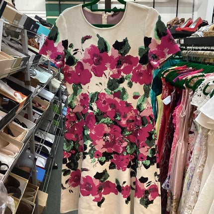 NEW St.John Vibrant Blooming Jacquard Fit & Flare Dress