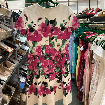 NEW St.John Vibrant Blooming Jacquard Fit & Flare Dress